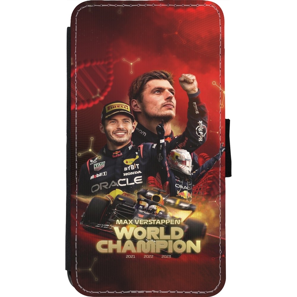 Coque iPhone 11 Pro - Wallet noir Max Verstappen Champion 2023