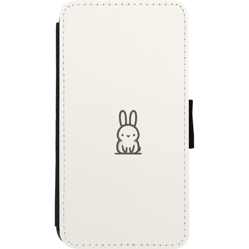 Coque iPhone 11 Pro - Wallet noir Minimal bunny cutie