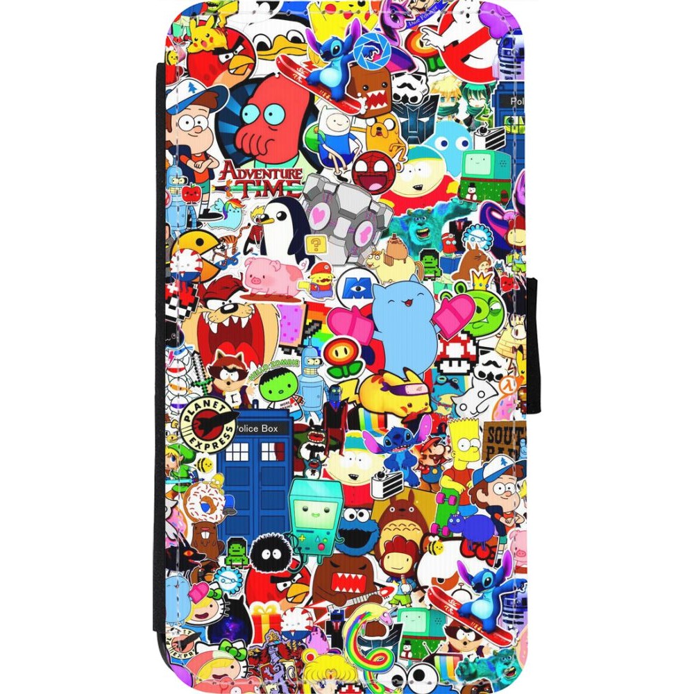 Hülle iPhone 11 Pro - Wallet schwarz Mixed cartoons