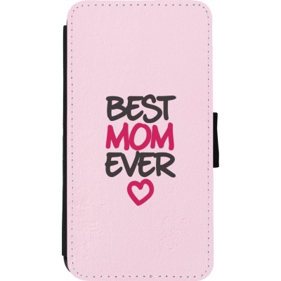 Coque iPhone 11 Pro - Wallet noir Mom 2023 best Mom ever pink