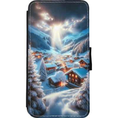 Coque iPhone 11 Pro - Wallet noir Mont Neige Lumière