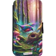 Coque iPhone 11 Pro - Wallet noir Oiseau Nid Forêt