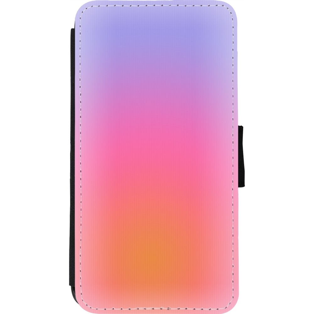 Coque iPhone 11 Pro - Wallet noir Orange Pink Blue Gradient