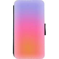 Coque iPhone 11 Pro - Wallet noir Orange Pink Blue Gradient