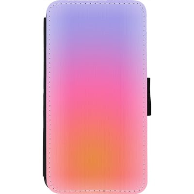 Coque iPhone 11 Pro - Wallet noir Orange Pink Blue Gradient