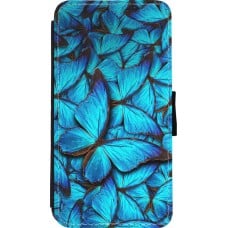 Coque iPhone 11 Pro - Wallet noir Papillon - Bleu