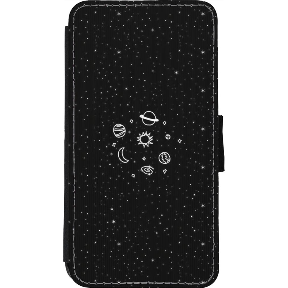 Coque iPhone 11 Pro - Wallet noir Space Doodle