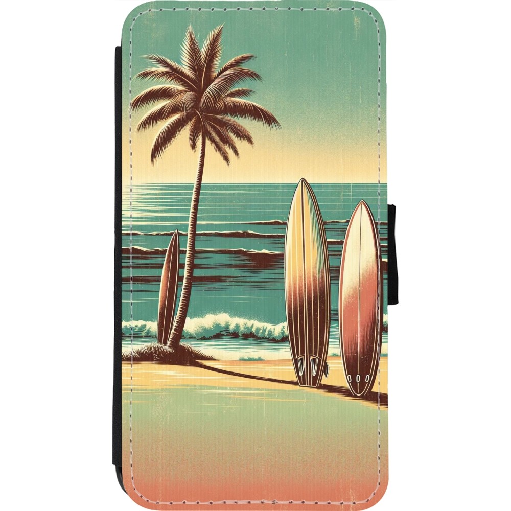 Coque iPhone 11 Pro - Wallet noir Surf Paradise