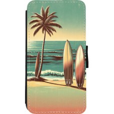 Coque iPhone 11 Pro - Wallet noir Surf Paradise