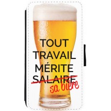 Coque iPhone 11 Pro - Wallet noir Tout travail mérite sa bière