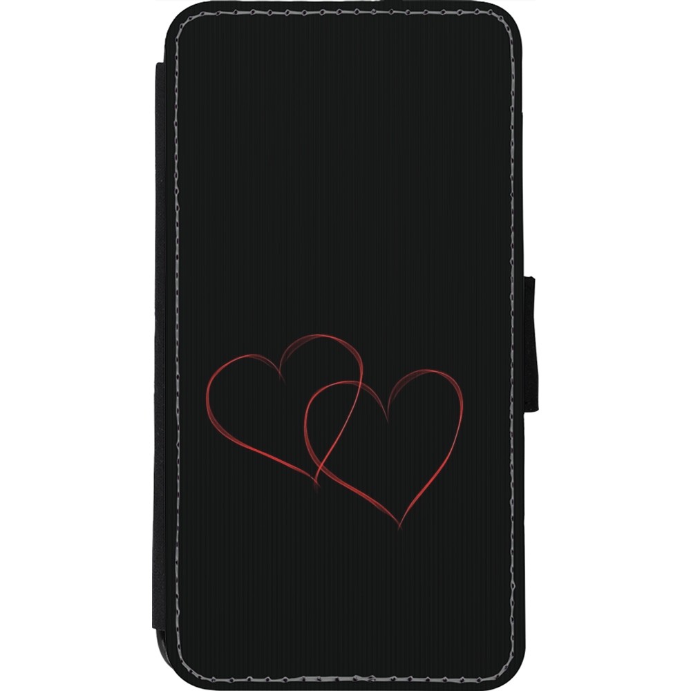 Coque iPhone 11 Pro - Wallet noir Valentine 2023 attached heart