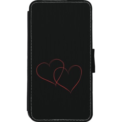 Coque iPhone 11 Pro - Wallet noir Valentine 2023 attached heart