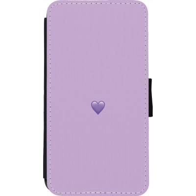 Coque iPhone 11 Pro - Wallet noir Valentine 2023 purpule single heart