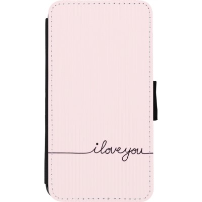 Coque iPhone 11 Pro - Wallet noir Valentine 2023 i love you writing