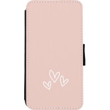 Coque iPhone 11 Pro - Wallet noir Valentine 2023 three minimalist hearts