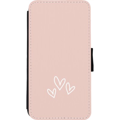 Coque iPhone 11 Pro - Wallet noir Valentine 2023 three minimalist hearts