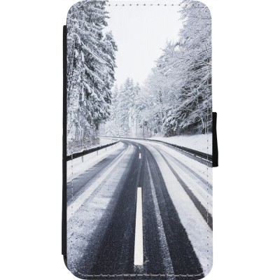 Coque iPhone 11 Pro - Wallet noir Winter 22 Snowy Road