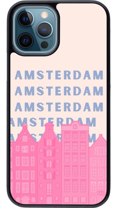 Coque iPhone 12 / 12 Pro - Amsterdam Pink Print