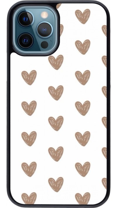 Coque iPhone 12 / 12 Pro - Autumn 2024 brown hearts