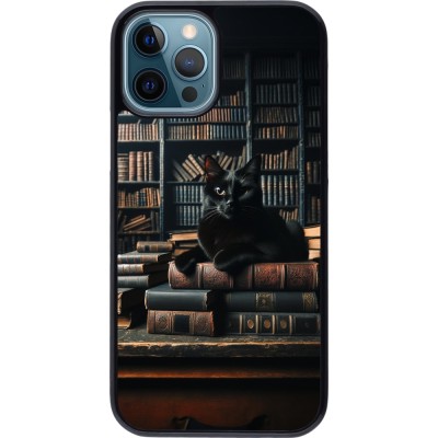 Coque iPhone 12 / 12 Pro - Chat livres sombres