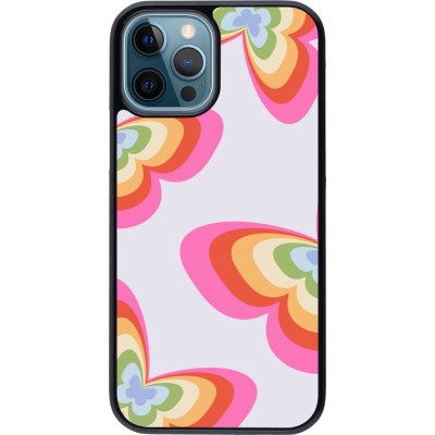 Coque iPhone 12 / 12 Pro - Easter 2024 rainbow butterflies