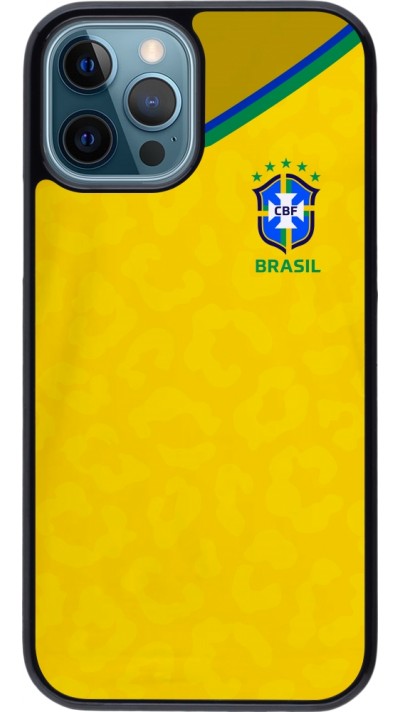 Coque iPhone 12 / 12 Pro - Maillot de football Brésil 2022 personnalisable