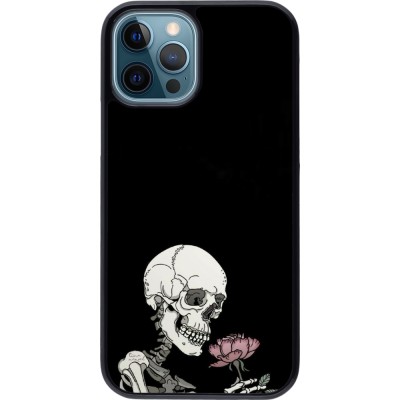 Coque iPhone 12 / 12 Pro - Halloween 2023 rose and skeleton