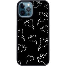 iPhone 12 / 12 Pro Case Hülle - Halloween 2024 black and white ghosts