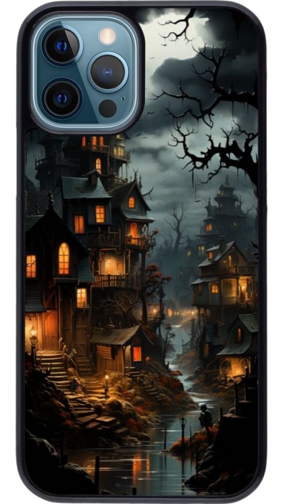 Coque iPhone 12 / 12 Pro - Halloween 2024 scary town