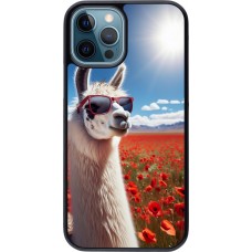 Coque iPhone 12 / 12 Pro - Lama Chic en Coquelicot