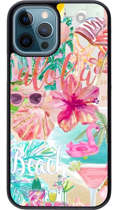 Coque iPhone 12 / 12 Pro - Preppy Collage Aloha