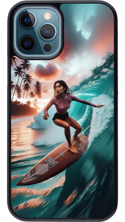 Coque iPhone 12 / 12 Pro - Surfeuse Balinaise