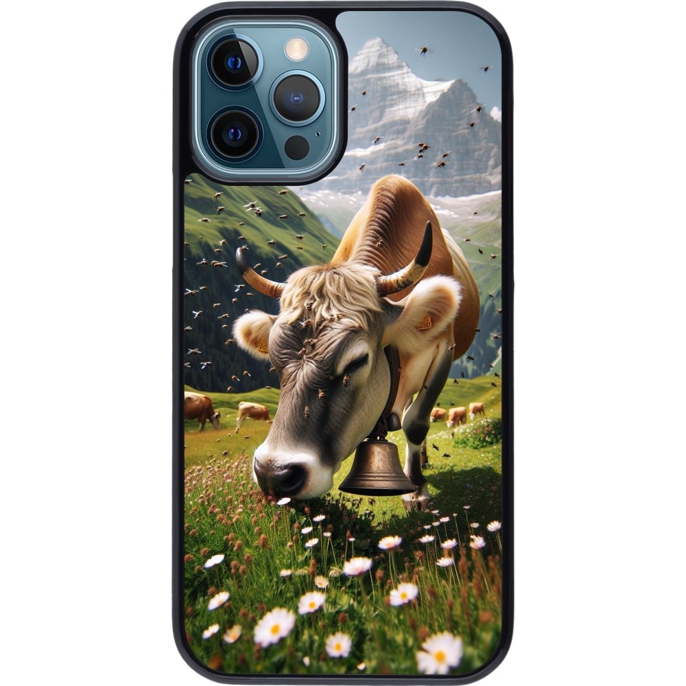 Coque iPhone 12 / 12 Pro - Vache montagne Valais