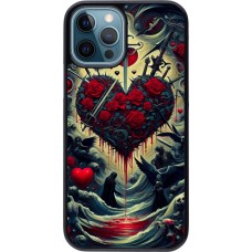 Coque iPhone 12 / 12 Pro - Dark Love Coeur Sang