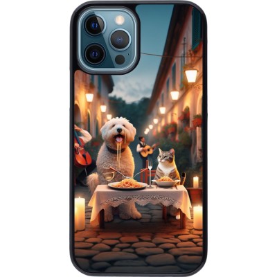 Coque iPhone 12 / 12 Pro - Valentine 2024 Dog & Cat Candlelight