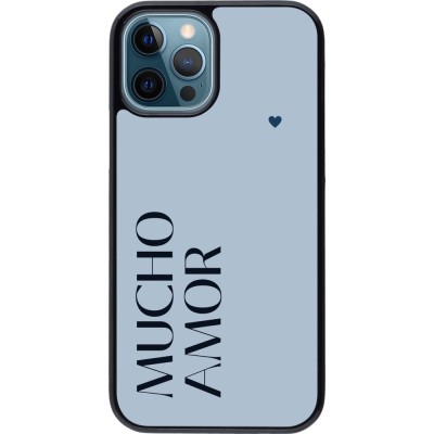 Coque iPhone 12 / 12 Pro - Valentine 2024 mucho amor azul