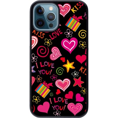 Coque iPhone 12 / 12 Pro - Valentine 2023 love symbols