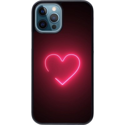 Coque iPhone 12 / 12 Pro - Valentine 2023 single neon heart