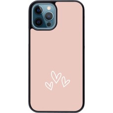 Coque iPhone 12 / 12 Pro - Valentine 2023 three minimalist hearts