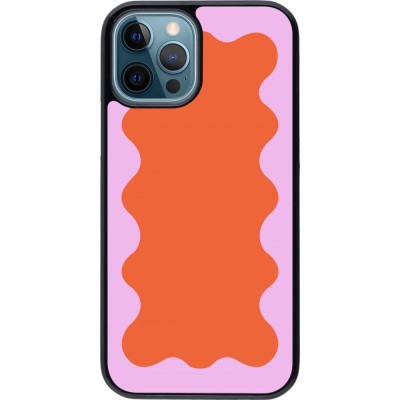 Coque iPhone 12 / 12 Pro - Wavy Rectangle Orange Pink