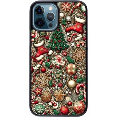 Coque iPhone 12 / 12 Pro - Noël 2023 micro pattern