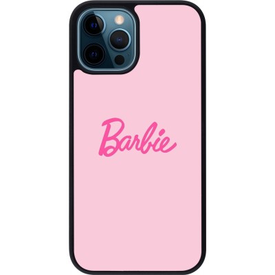 Coque iPhone 12 / 12 Pro - Silicone rigide noir Barbie Text