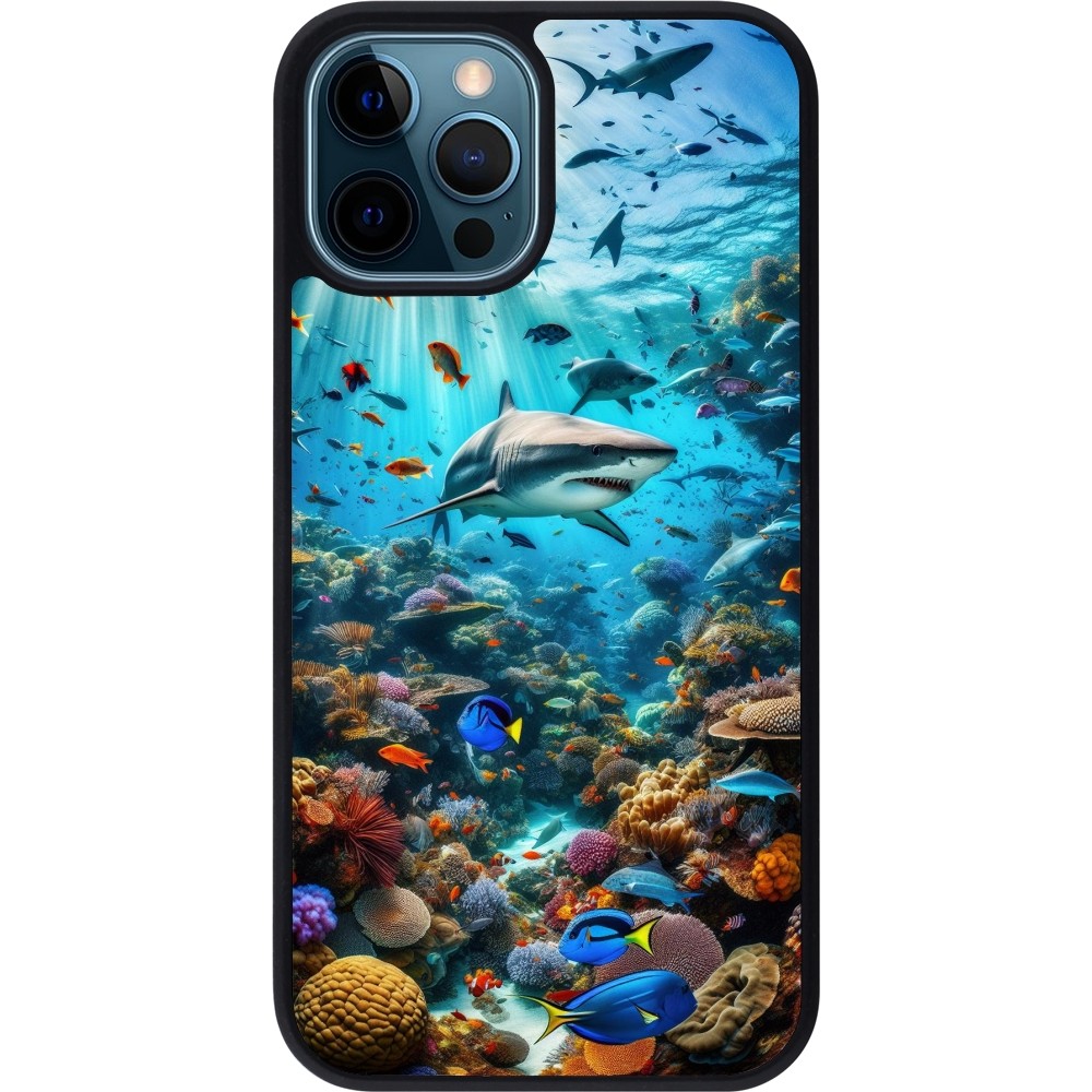 Coque iPhone 12 / 12 Pro - Silicone rigide noir Bora Bora Mer et Merveilles