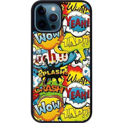 Coque iPhone 12 / 12 Pro - Silicone rigide noir Cartoons slogans