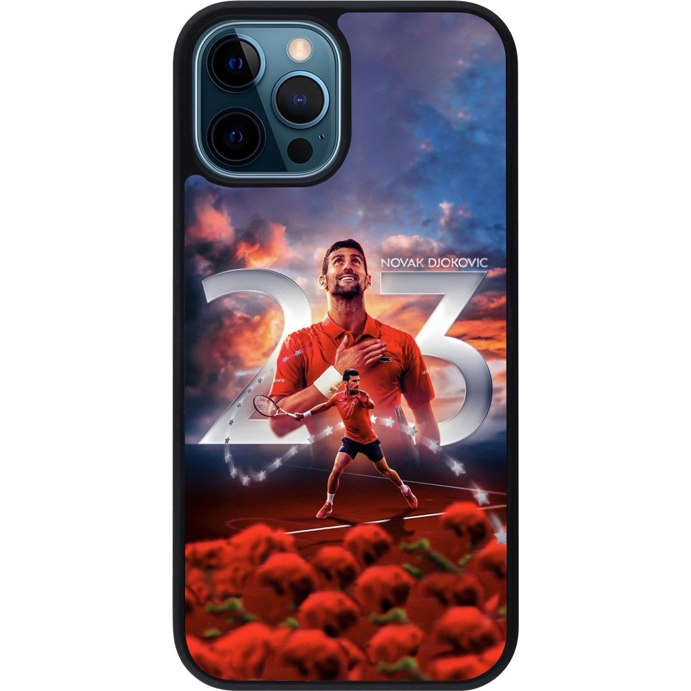 iPhone 12 / 12 Pro Case Hülle - Silikon schwarz Djokovic 23 Grand Slam