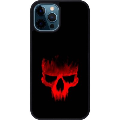 Coque iPhone 12 / 12 Pro - Silicone rigide noir Halloween 2023 scary skull