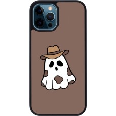 Coque iPhone 12 / 12 Pro - Silicone rigide noir Halloween 2024 cowboy ghost