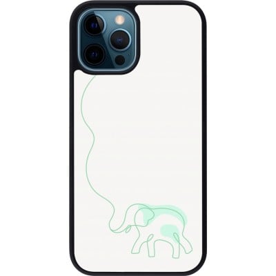 Coque iPhone 12 / 12 Pro - Silicone rigide noir Spring 23 baby elephant