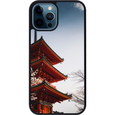 Coque iPhone 12 / 12 Pro - Silicone rigide noir Spring 23 Japan