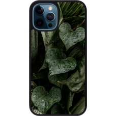 Coque iPhone 12 / 12 Pro - Silicone rigide noir Spring 23 fresh plants